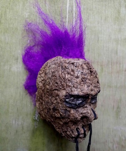 Purple mohawk shrunken head - mohawk,