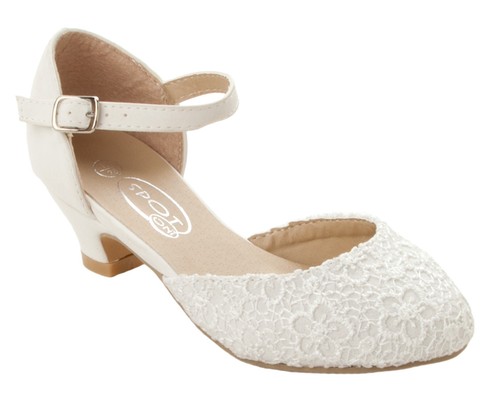 Girls ivory lace shoes party - girls,