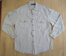 Vintage 90s 1990s Indigo Seal Grey Western Shirt Large L Silver Snap Poppers
