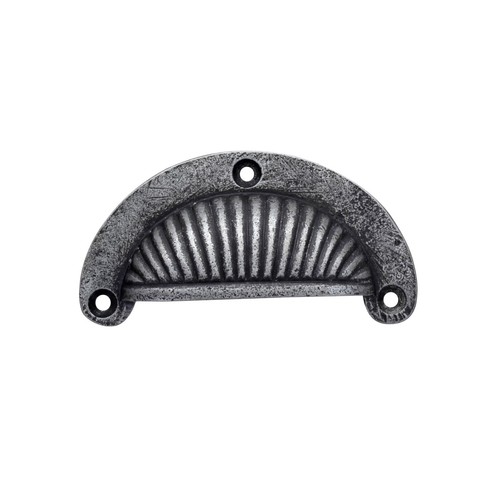 Pewter cup pull - pewter, cabinet