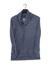 Aerie Women's Jumper S Blue Viscose with Elastane, Polyester High Neck Pullover
