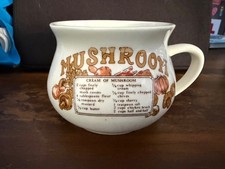 Vintage Mushroom Soup Recipe Mug Cup