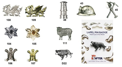Wales welsh pewter lapel pin - wales,