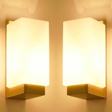 2X Wooden Wall Lights Indoor
