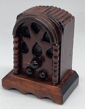 Dolls house old wireless non working  radio wooden in 1/12th scale