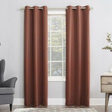 Sun Zero  Energy Saving Blackout Grommet Curtain Panel-Terracotta 40"x95"(689)