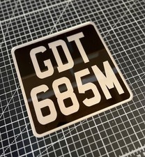 Small 6.5 X 6.5 Black & Silver Vespa motorcycle Motor Bike Novelty number plate