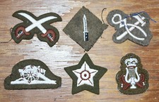 6 British army trade qualification badges inc. artificer, driver, PT instructor