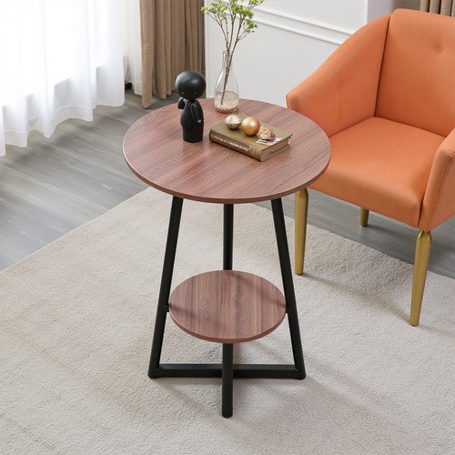 Round side table wooden end - round,