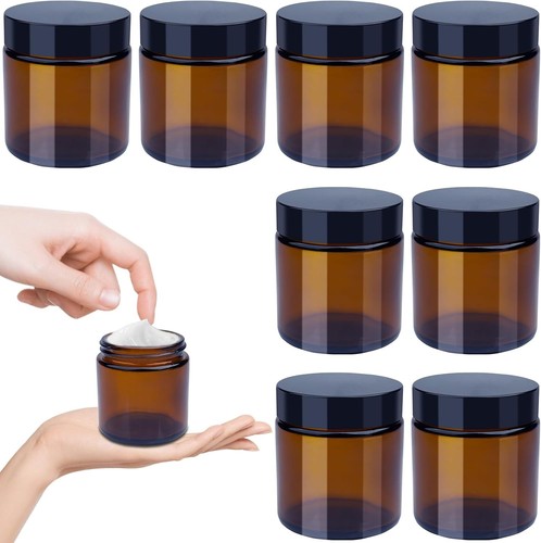 Amber glass jars - jars,, pack