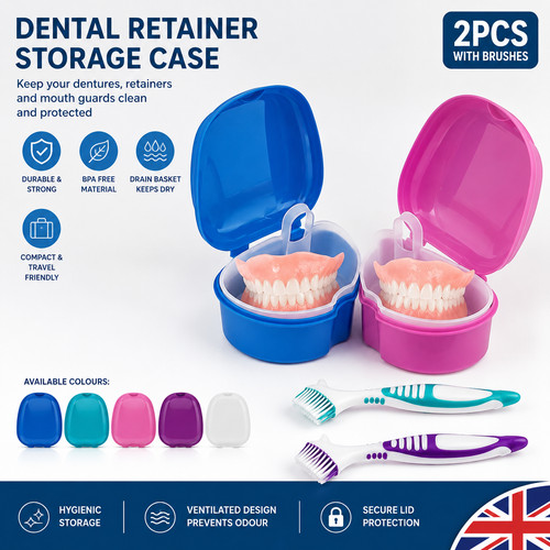 2pcs denture retainer case - 2pcs,