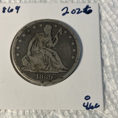1869 seated liberty - , half