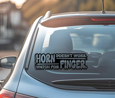 Funny Vinyl Decals/ Horn /Stickers/Custom Colours & Size/Cup/ Water/Car/Van