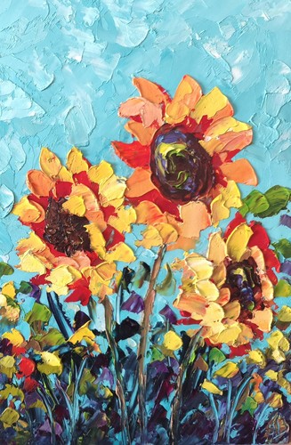 Sunflowers oil painting - oil,