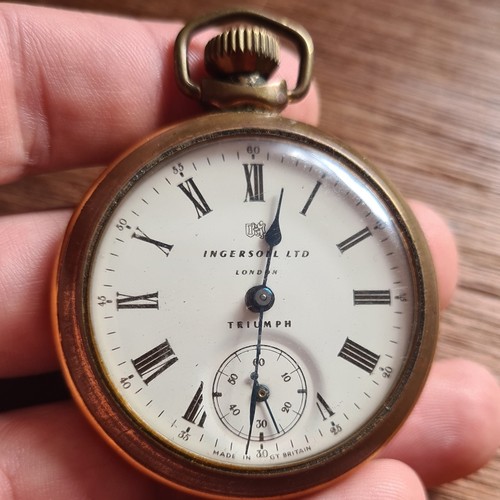Vintage metal ingersoll pocket - metal,