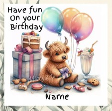 Personalised HIGHLAND COW