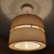 2 Tier Beige Lampshade Pendant Table Cylinder 22cm Taupe B&Q Colours Duo Cream