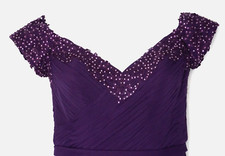 La Femme Off the Shoulder Beaded Maxi Dress Size 6, UK 8