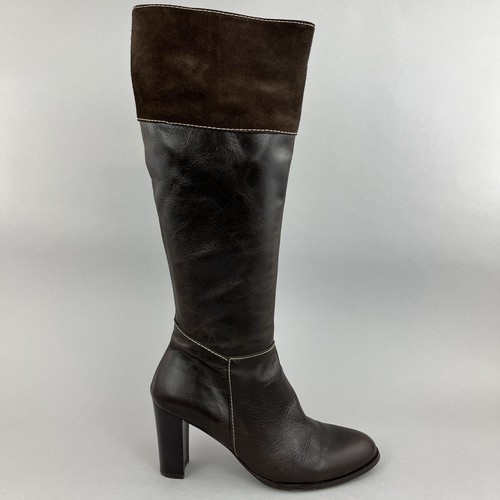 Boden dark brown leather suede - leather,