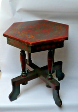 Antique Imperial Russian Khokhloma Lacquer Samovar Table Hand Made & Handpainted