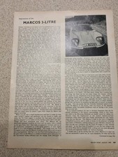 MARCOS 3 LITRE REPORT MOTORSPORT  AUGUST 1969