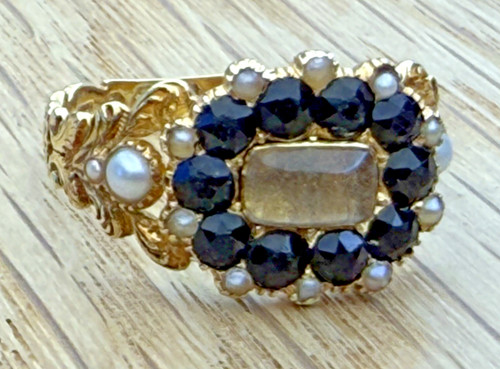Superb georgian mourning ring - georgian,