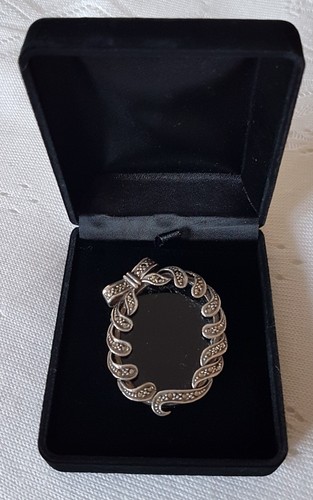 Brooch black onyx - brooch, &