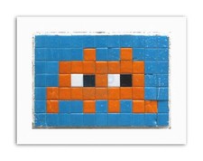 Pixel Monster Space Invader Orange Tiles Canvas Art Print