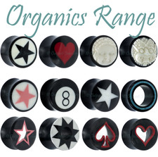 1 x Horn Plug Ear Flesh Tunnel Organics or Wood For Stretched Stretcher Gauge UK