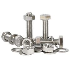 Hex Head Set Screws M3 M4 M5 Fully Threaded Bolts Nuts & Washers Stainless Steel