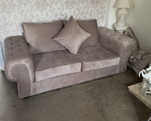 Grey velvet seater sofa - 2-seater,