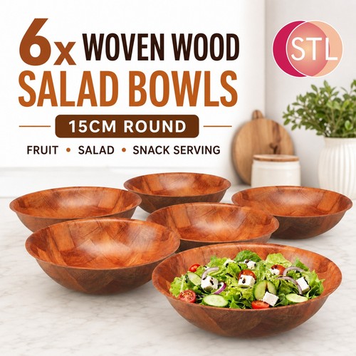 Wooden woven bowls 15cm - 6x,