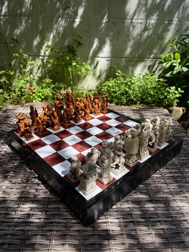 Vintage chinese figural chess - vintage,