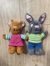 PIP AND POSY PLUSH TEDDIES RABBIT & MOUSE 7" vintage 