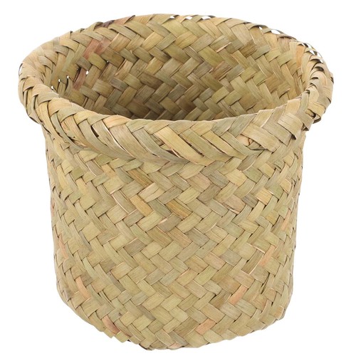 Vintage art woven bucket - woven, waste
