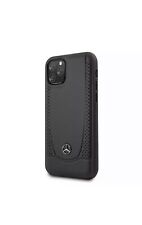 Mercedes Benz iPhone 12 Pro Max Genuine Leather phone case -Black.