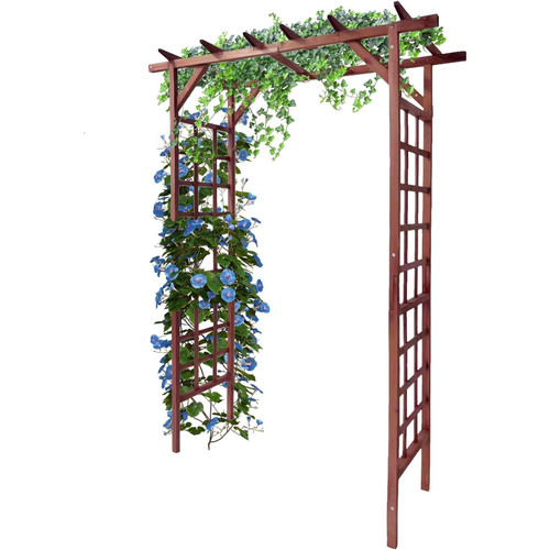 Teak finish 85in wooden - finish, arbor