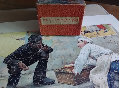 Antique zig zag wooden jigsaw - zag,