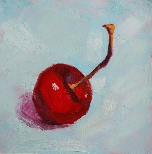 Cherry still life oil - cherry,