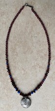Garnet beaded choker necklace