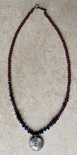 Garnet beaded choker necklace