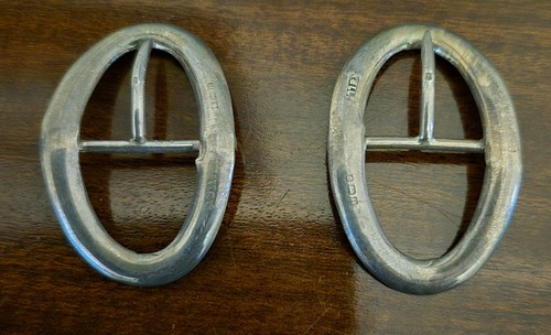 Antique silver shoe buckles - antique,