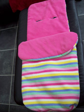 JOHN LEWIS BABY PINK MULTI BUGGY FLEECE FOOTMUFF COSY TOES LINER GREAT CONDITION