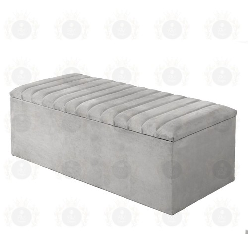 Plush velvet ottoman - velvet, storage