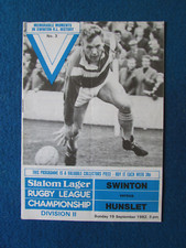 Swinton v Hunslet Rugby League Programme 19/9/82