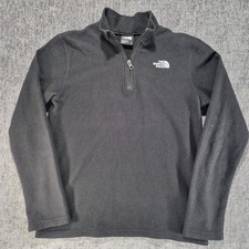North Face Black Jumper Boys Size 12-13 Years P2P 18" Pull Over Thin Fleece