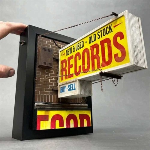 Record store wall light - record,