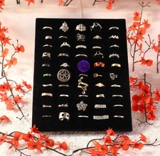 48 items used costume jewellery rings  job lot bundle set LOT RN19