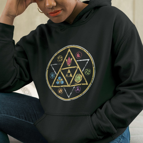 Elemental symbols black hoodie - elemental,