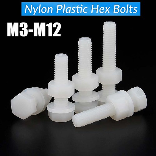 Metric nylon plastic hex bolts - hex,